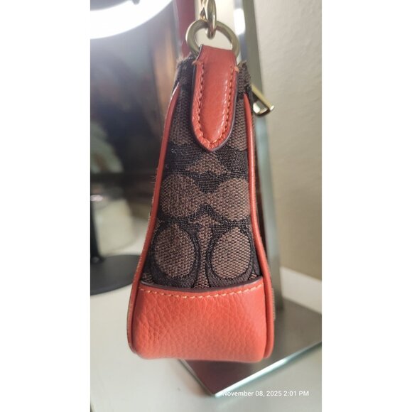 Coach Brown/Mango Signature Jacquard Lonnie Shoulder Bag/Xbody (C8306) - Picture 4 of 16